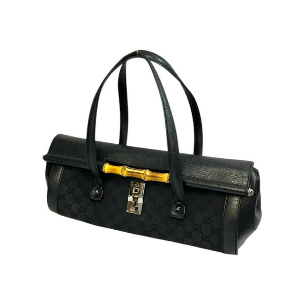 Gucci Bamboo GG Canvas Handbag AB